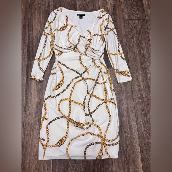 Lauren Ralph Lauren Gold Chain Dress-0414 - Picture 2 of 10